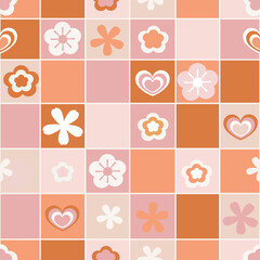 Retro fashion colorful floral seamless fabric design pattern