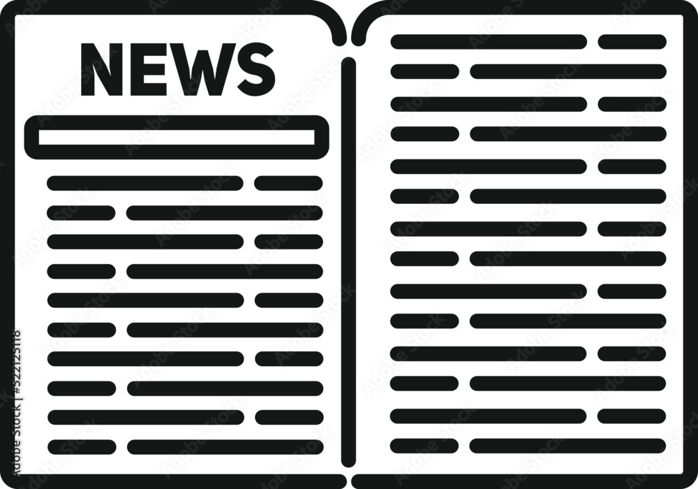 Sticker business newspaper icon outline vector. news paper