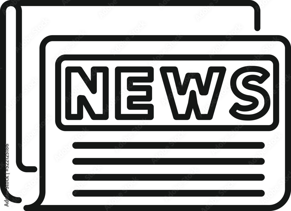 Wall mural Report news paper icon outline vector. Web page