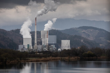 Thermal power plant smoke polluting air and environment