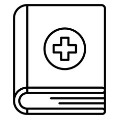 Obraz premium Medical Book Line Icon