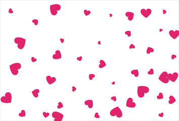 Red heart background. Love confetti background