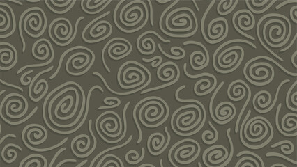 Abstract random doodle swirl shapes background. Soft dark color tones.  