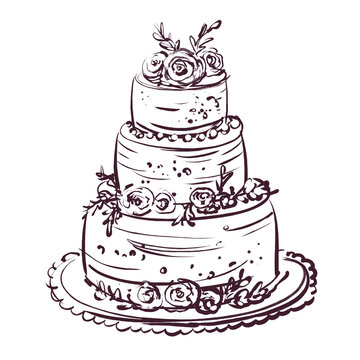 La Joconde Cakes  Wedding Cake Drawing Png Transparent PNG  510x638   Free Download on NicePNG