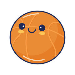 basketball balloon kawaii style