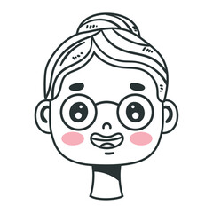 old woman head character