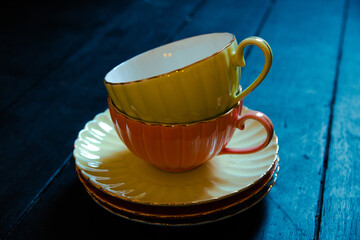 colourful teacups