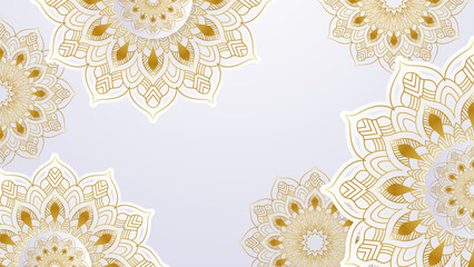 Luxury mandala design with gold color, Vector mandala floral patterns with white background