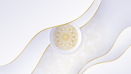 Luxury mandala design with gold color, Vector mandala floral patterns with white background