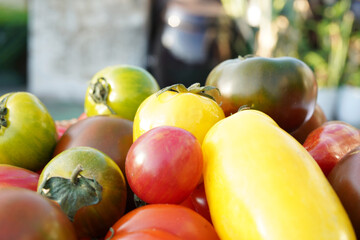 Fresh and nutritious tomato object, orgamic heirloom tomato
