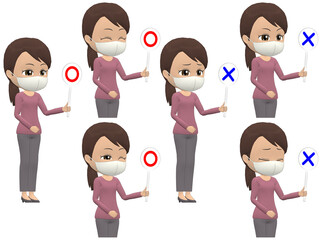 [OK NG B] African American Woman knitwear ponytail oblique angle