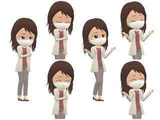 [Trouble A] African American Woman cardigan wavy hair oblique angle