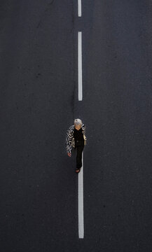 Woman on a road