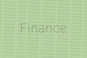 Fototapeta premium Word Finance in languages of world. Logo Finance on Santa Claus hat color