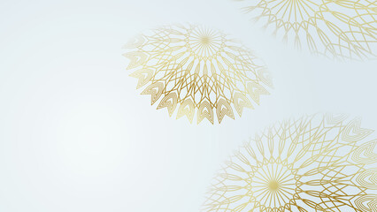 Elegant white gold mandala background concept