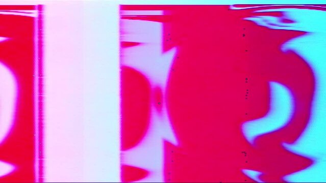 Abstract Background Loop Analog Red Cyan Strobo Circle Feed Glitch 3