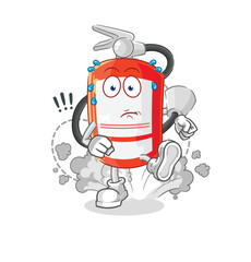 Obraz premium extinguisher running illustration. character vector