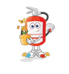 extinguisher with a flower pot. character vector