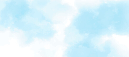 Watercolor illustration of blue sky for background and wallpaper. abstract graphic art texture background