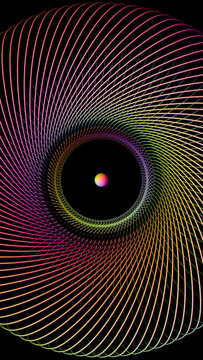 A circle of threads and a point in the center.