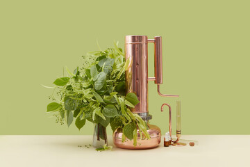 Alembic apparatus for distilling essential oil