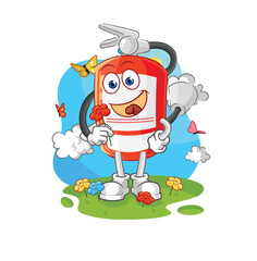 extinguisher pick flowers in spring. character vector