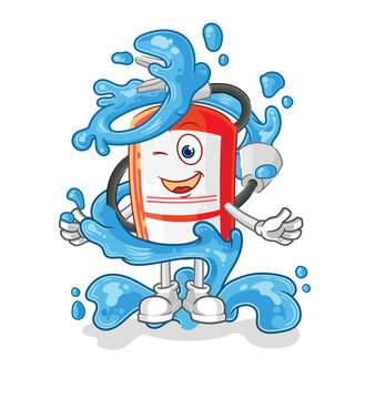 extinguisher fresh with water mascot. cartoon vector