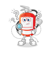 extinguisher searching illustration. character vector