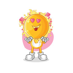 sun fallin love vector. cartoon character