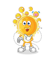 sun laugh and mock character. cartoon mascot vector