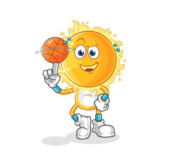 sun playing basket ball mascot. cartoon vector
