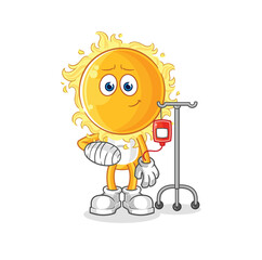 sun sick in IV illustration. character vector