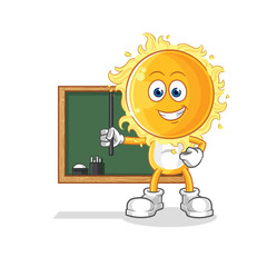 sun teacher vector. cartoon character