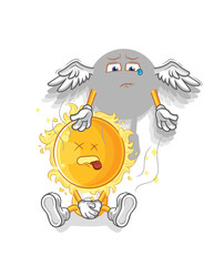 sun spirit leaves the body mascot. cartoon vector