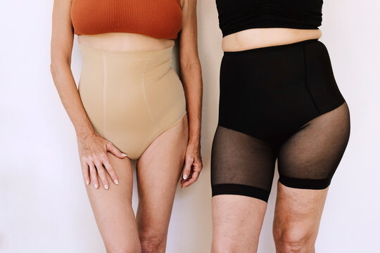 Faceless women with cotton underwear