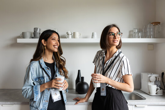 Businesswomen at office kitchen