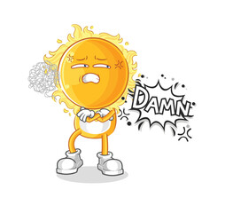 sun very pissed off illustration. character vector