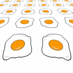 scrambled eggs on a white background