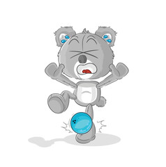 koala hiten by bowling cartoon. cartoon mascot vector
