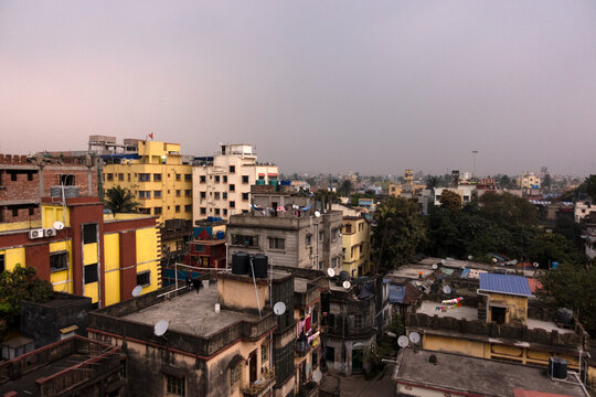 City View From The Top Of A High Rise Building 