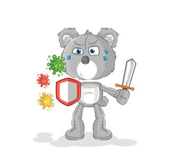 koala against viruses cartoon. cartoon mascot vector