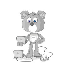 koala with laptop mascot. cartoon vector