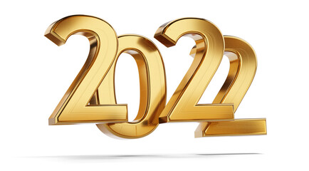 2022 golden symbol 3d-rendering bold letters