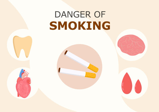 Danger of smoking, teeth, heart, blood and brain