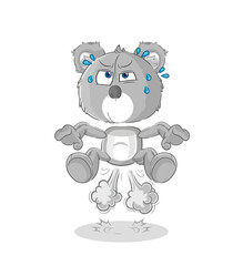 koala fart jumping illustration. character vector