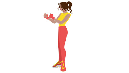 A women on the boxing ring