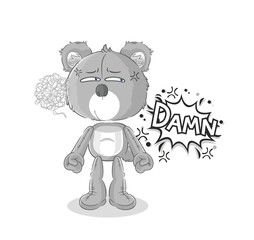koala very pissed off illustration. character vector