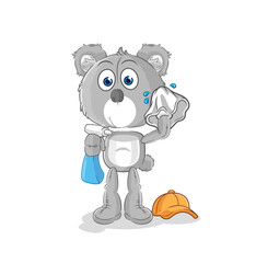 koala cleaner vector. cartoon character