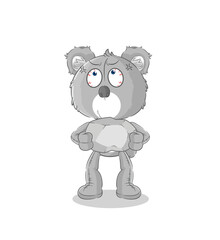 Obraz na płótnie Canvas koala lifting rock cartoon character vector