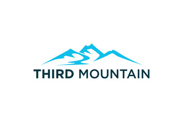 Three mountain peaks logo simple minimalist rocky everest camp nature outdoor